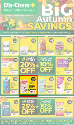 Dis-Chem : Big Autumn Savings (14 April - 10 May 2026), page 1