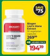 Biogen Lion's Mane Extract 30 Vegetarian Capsules