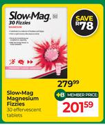 Slow Mag Magnesium Fizzies 30 Effervescent Tablets