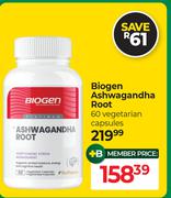 Biogen Ashwagandha Root 60 Vegetarian Capsules
