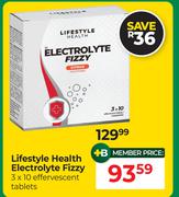 Lifestyle Health Electrolyte Fizzy 3 x 10 Effervescent Tablets