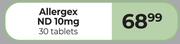 Allergex ND 10mg 30 Tablets