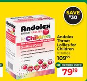 Andolex Throat Lollies For Children-10 Lollies