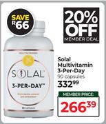 Solal Multivitamin 3 Per Day 90 Capsules