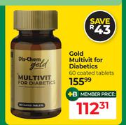 Dis Chem Gold Multivit For Diabetics 60 Coated Tablets