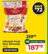 Lifestyle Food Raw Almonds-750g