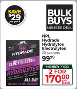 NPL Hydrade Hydrolytes Electrolytes 20 Sachets-For 2