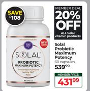 Solal Probiotic Maximum Potency 60 Capsules