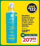 Bionike Defence Sun Baby & Kid Fluid Lotion Sunscreen SPF50+-200ml
