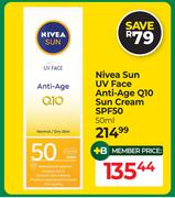 Nivea Sun UV Face Anti Age Q10 Sun Cream SPF50-50ml