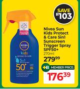 Nivea Sun Kids Protect & Care 5 In 1 Sunscreen Trigger Spray SPF50+-270ml