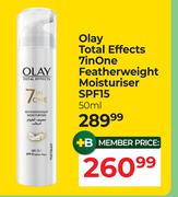 Olay Total Effects 7 In 1 Feather Weight Moisturiser SPF15-50ml