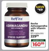 Revite Ashwagandha With Vitamin B6 60 Capsules