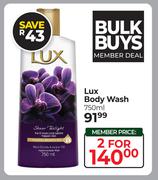 Lux Body Wash-For 2 x 750ml
