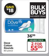 Dove Cotton Rounds 80 Piece-For 2