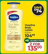 Vaseline Body Lotion-For 2 x 625ml