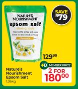 Nature's Nourishment Epsom Salt-For 2 x 1.36Kg