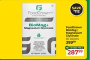 Food Grown Bio Mag+ Magnesium Glycinate 60 Tablets