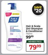 Hair & Scalp 2in1 Shampoo & Conditioner-750ml