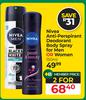 Nivea Anti-Perspirant Deodorant Body Spray For Men Or Women-For 2 x 150ml