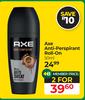 Axe Anti-Perspirant Roll On-For 2 x 50ml