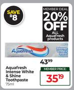 Aquafresh Intense White & Shine Toothpaste-75ml