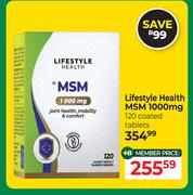 Lifestyle Health MSM 1000mg 120 Coated Tablets