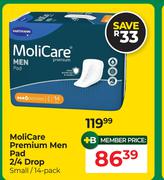 Molicare Premium Men Pad 2/4 Drop Small 14 Pack