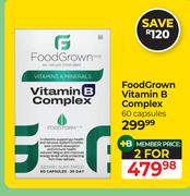 Food Grown Vitamin B Complex 60 Capsules-For 2