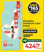 Pampers Premium Care Pants (Sizes 3-6)-Per 2 Pack