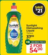 Sunlight Dishwashing Liquid-For 2 x 750ml