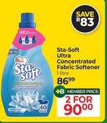 Sta-Soft Ultra Concentrated Fabric Softener-For 2 x 1Ltr