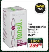 Bio Homeopathic Tonsil + 120 Tablets-For 2