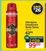 Old Spice Deodorant Body Spray-For 2 x 150ml