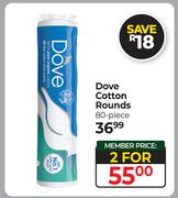 Dove Cotton Rounds 80 Piece-For 2