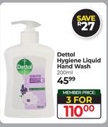 Dettol Hygiene Liquid Hand Wash-For 3 x 200ml