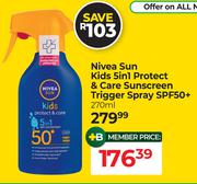 Nivea Sun Kids 5 In 1 Protect & Care Sunscreen Trigger Spray SPF50+-270ml