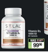 Solal Vitamin D3 1000 IU-60 Tablets