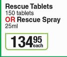 Natura Rescue Tablets 150 Tablets Or Rescue Spray 25ml-Each
