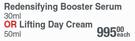 Payot Redensifying Booster Serum-30ml Or Lifting Day Cream-50ml Each