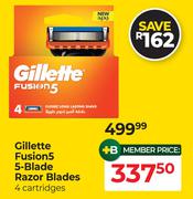 Gillette Fusion5 5-Blade Razor Blades 4 Cartridges