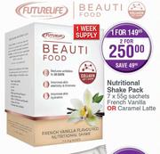 Futurelife Nutritional Shake Pack-7 x 55g Sachets French vanilla Or Caramel Latte-For 1