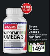 Biogen Supreme Omega 3-60 Softgel Capsules Plus Free 10 Softgel Capsules