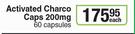 Naturmade Activated Charco Caps 200mg-60 Capsules Each