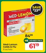 Med-Lemon Colds & Flu 8 Sachets