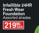 L'Oreal Infaillible 24HR Fresh Wear Foundation (Assorted Shades)-Each