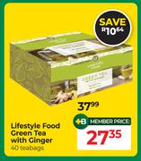Lifestyle Food Green Tea With Ginger 40 Teabags