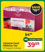 Lifestyle Food Hibiscus Tea 20 Tagged Teabags