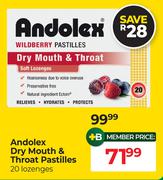 Andolex Dry Mouth & Throat Pastilles-20 Lozenges