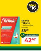 Rennie Tablets 24 Chewable Tablets